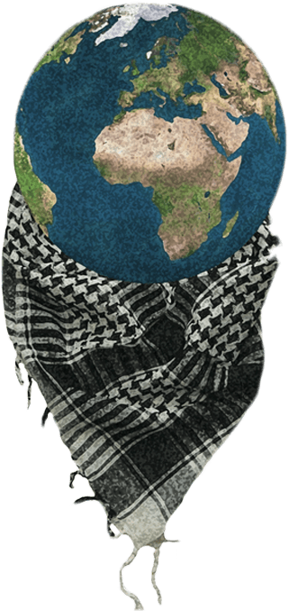 The earth wearing a keffiyeh